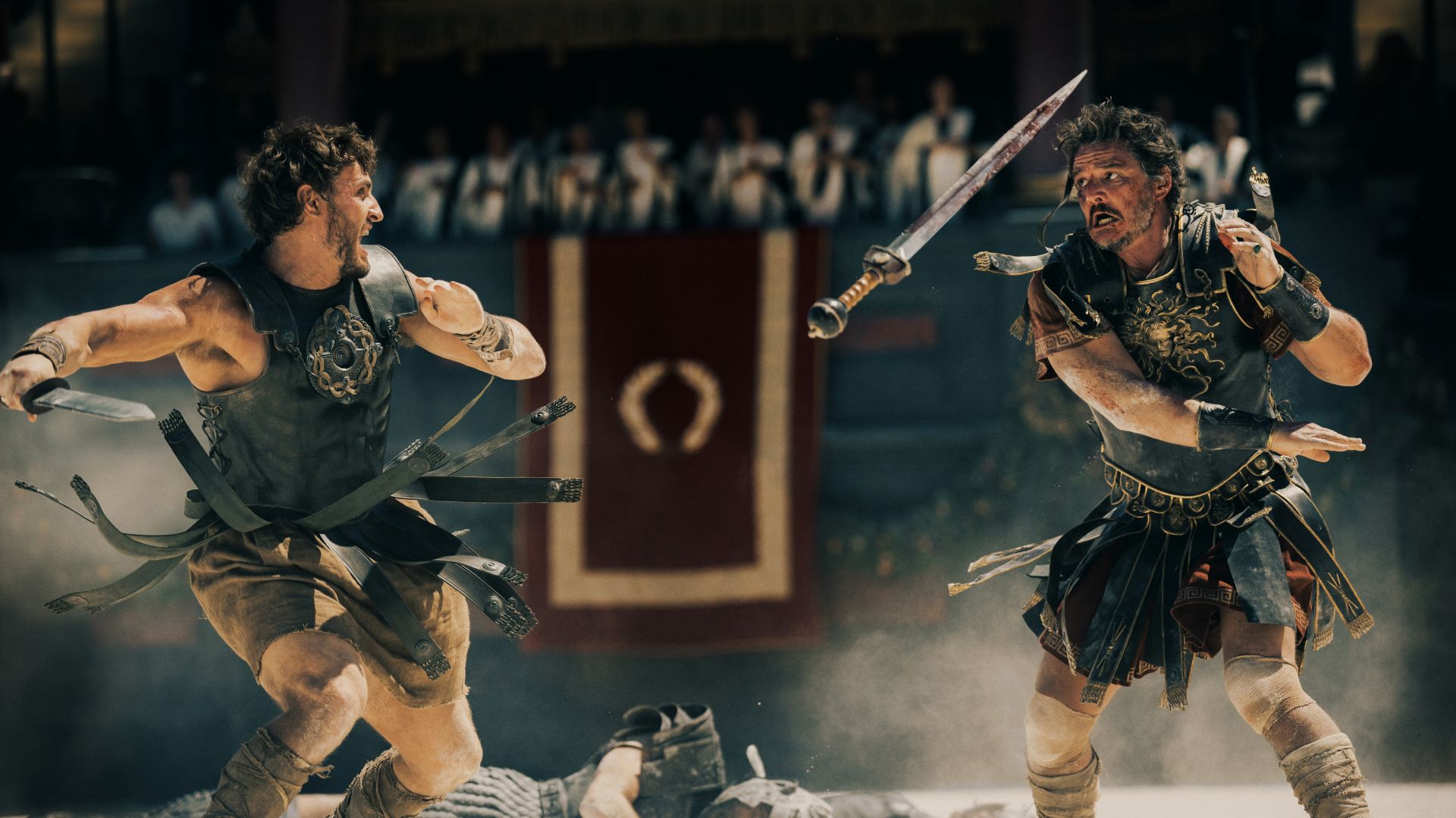 Paul Mescal and Pedro Pascal in Gladiator 2