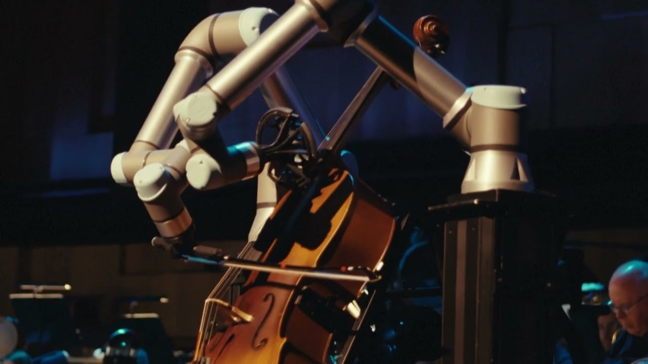 Robot plays cello with Malmö Symphony Orchestra at concert - YouTube