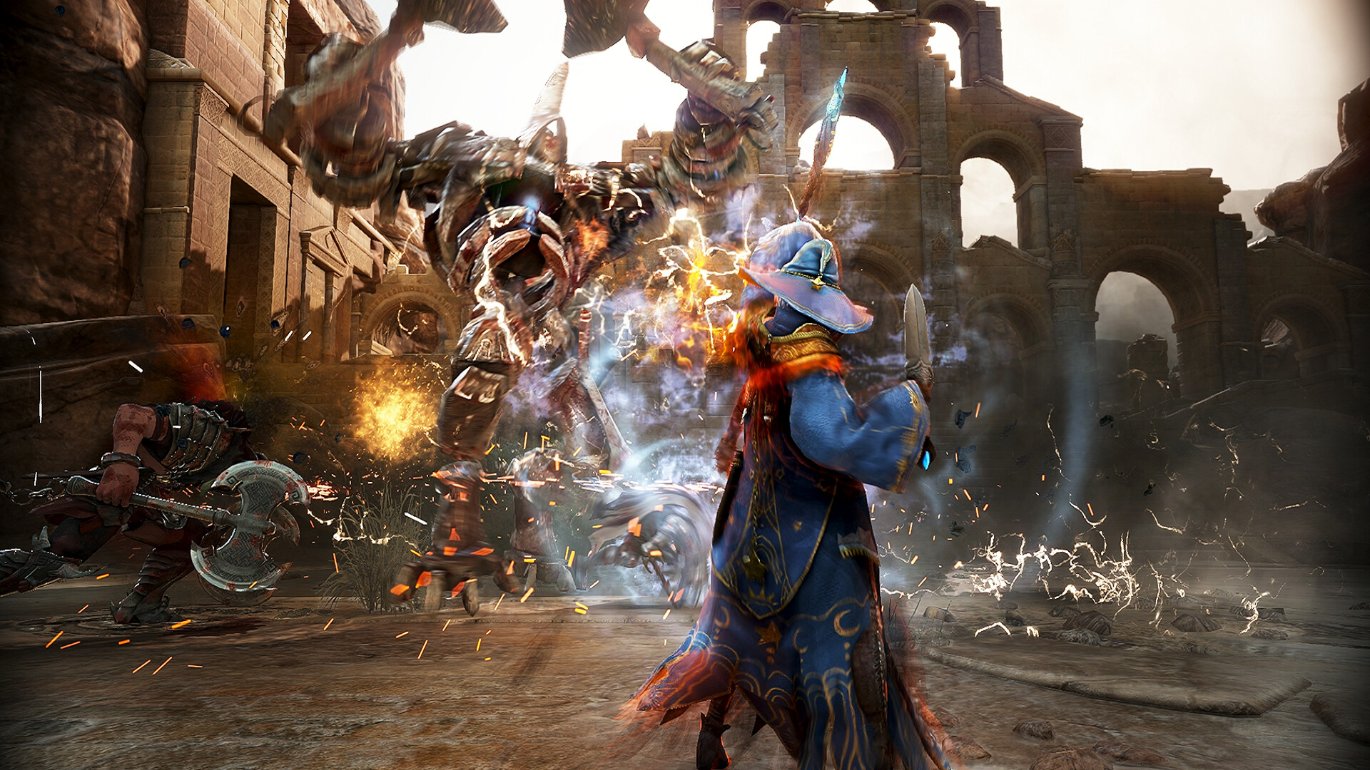 Black Desert Online screenshot showing players teaming up to fight a monster online