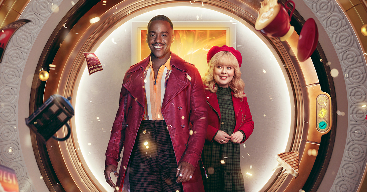 Ncuti Gatwa as the Doctor and Nicola Coughlan as Joy in Doctor Who Christmas special Joy to the World