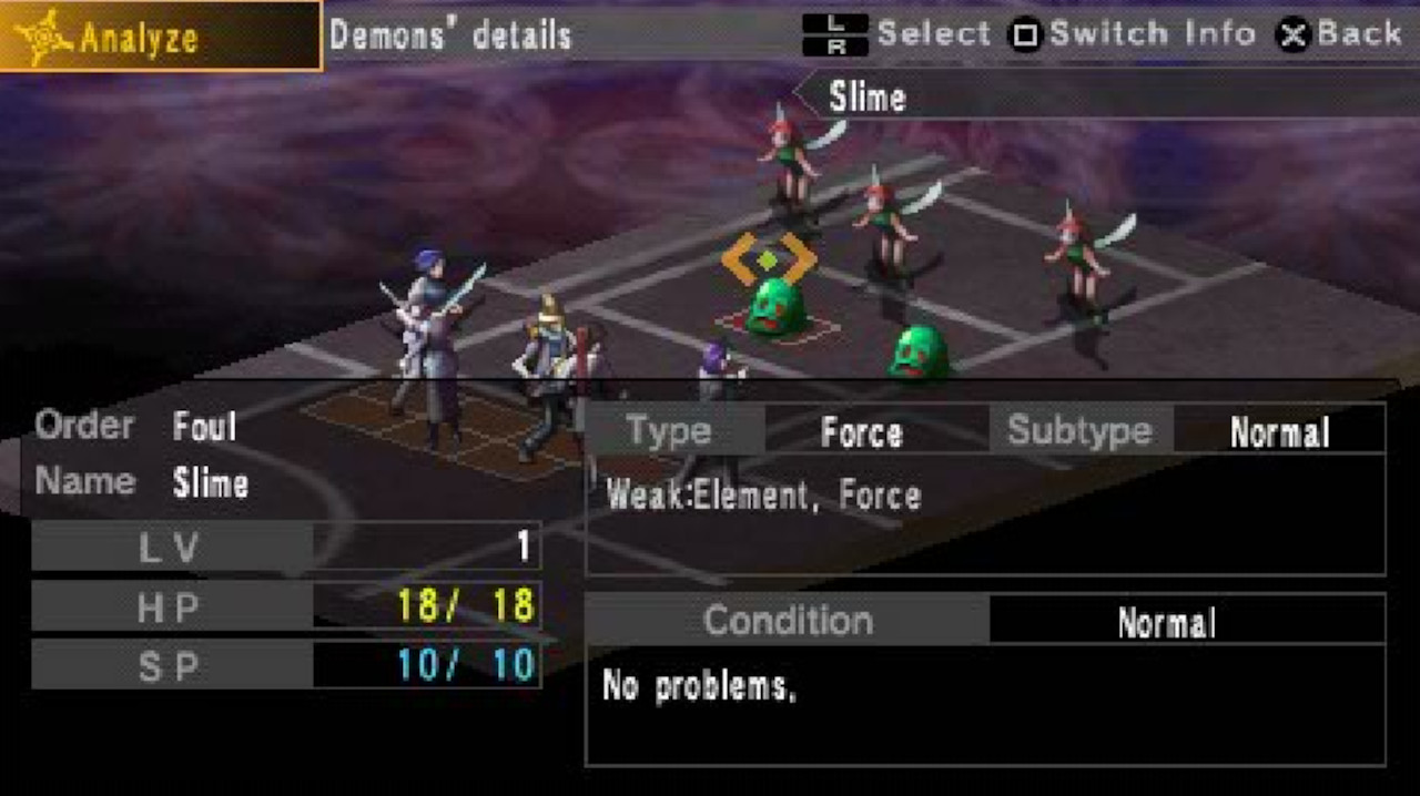 A battle in Shin Megami Tensei: Persona