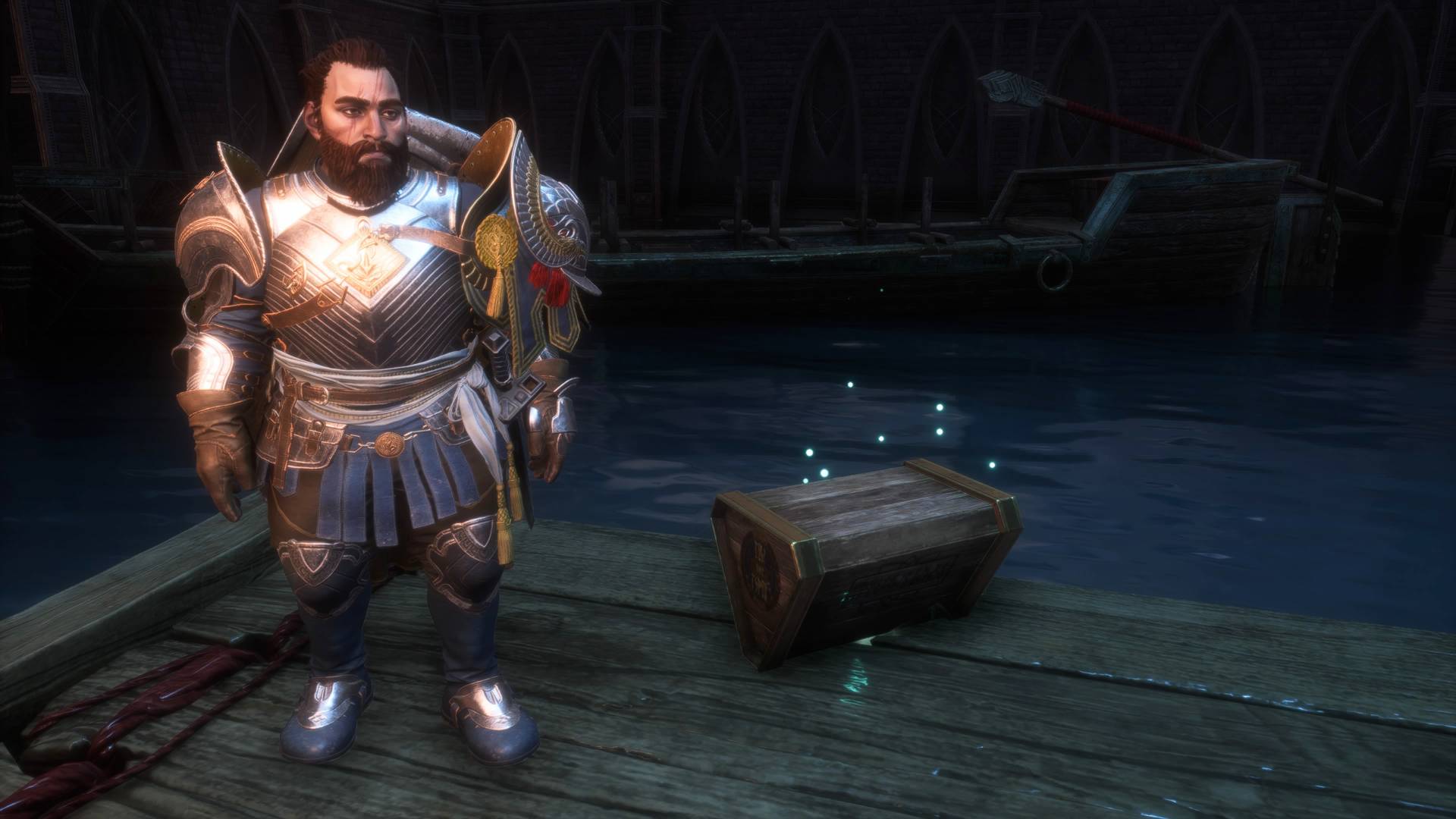 Dragon Age Veilguard rook standing next to memento box