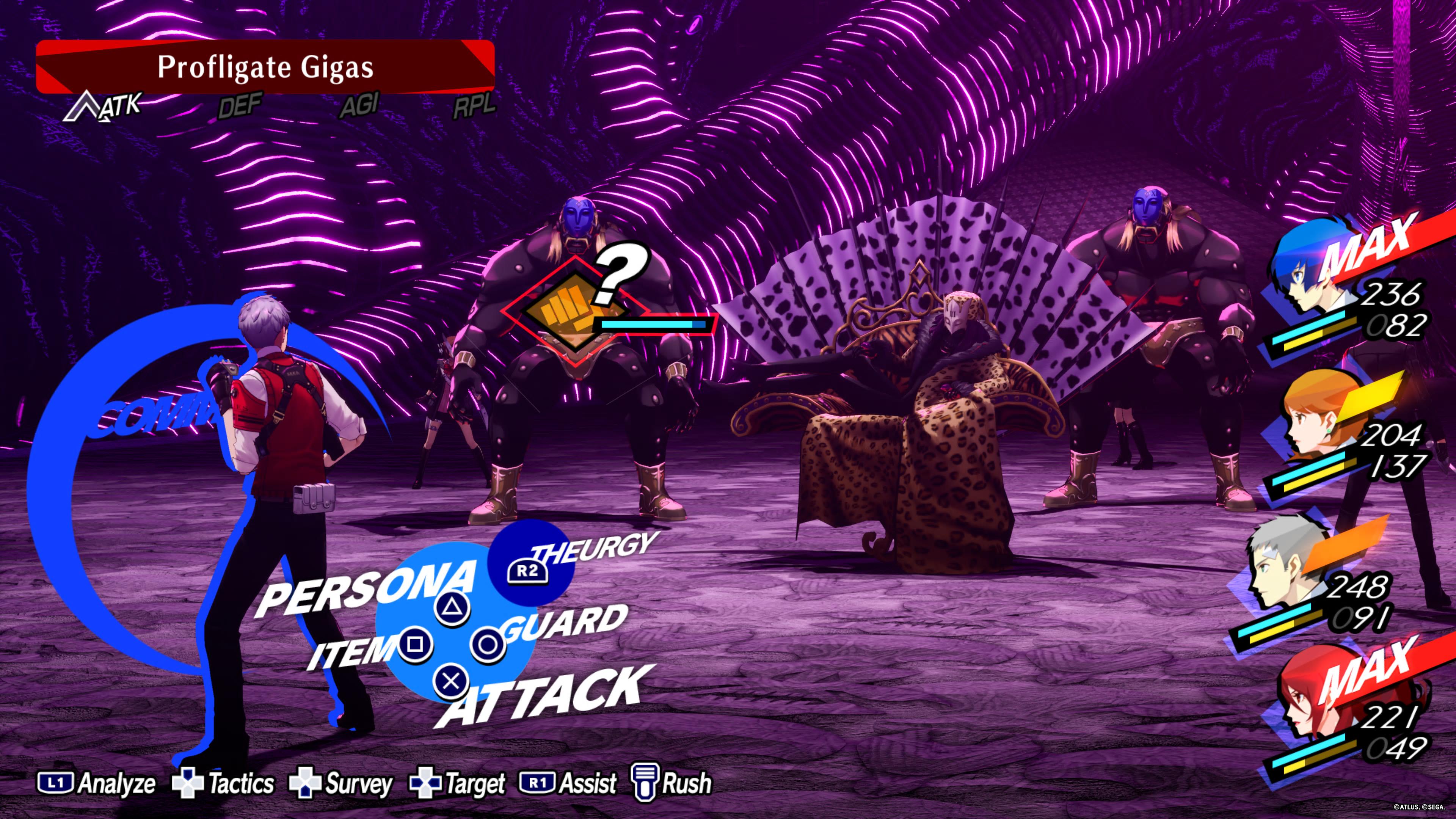 Akihiko prepares to fight a gigas in Persona 3 Reload