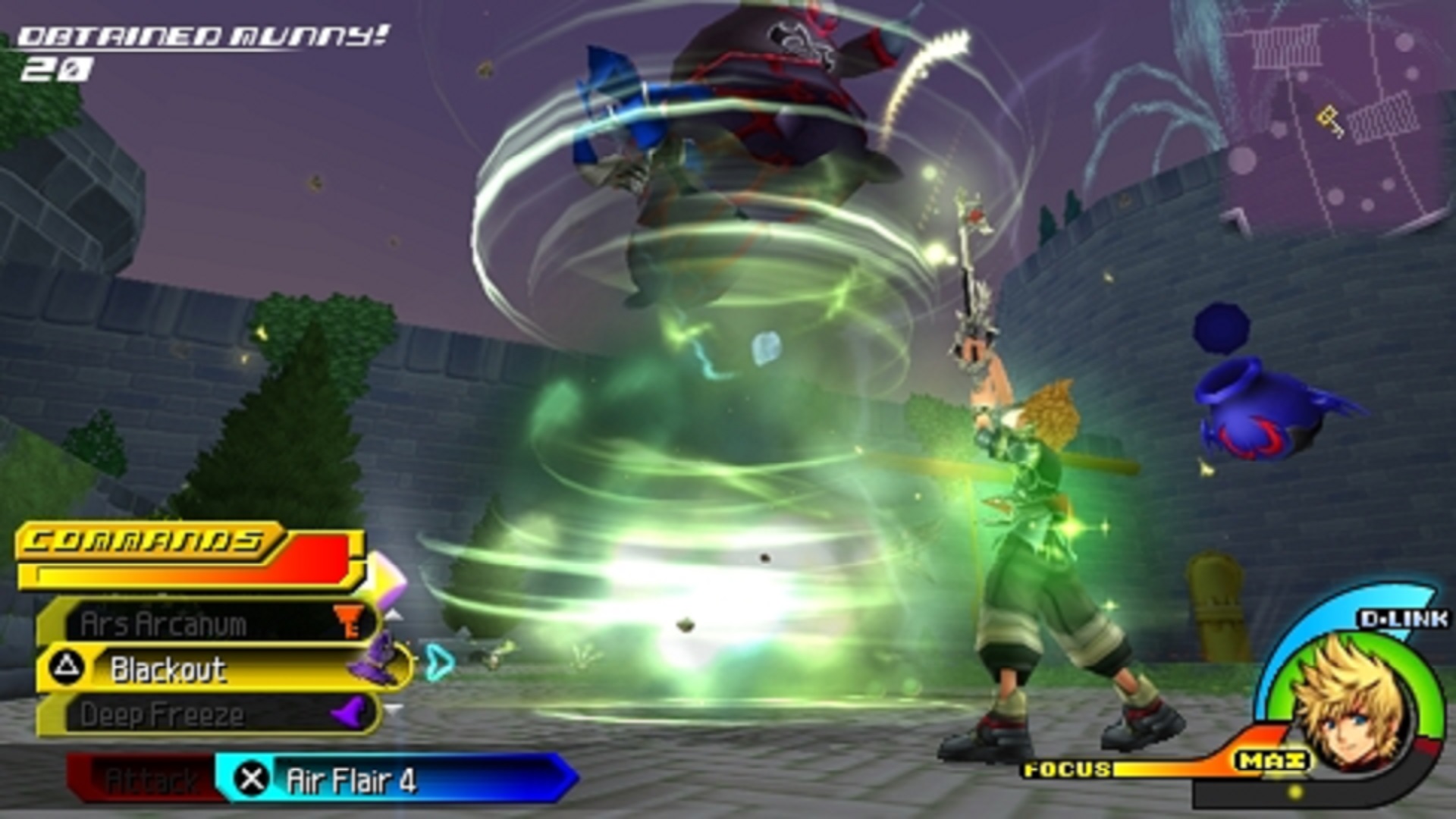 A screenshot of a boss battle during Kingdom Hearts: Birth by Sleep, one of the best PSP games of all time.