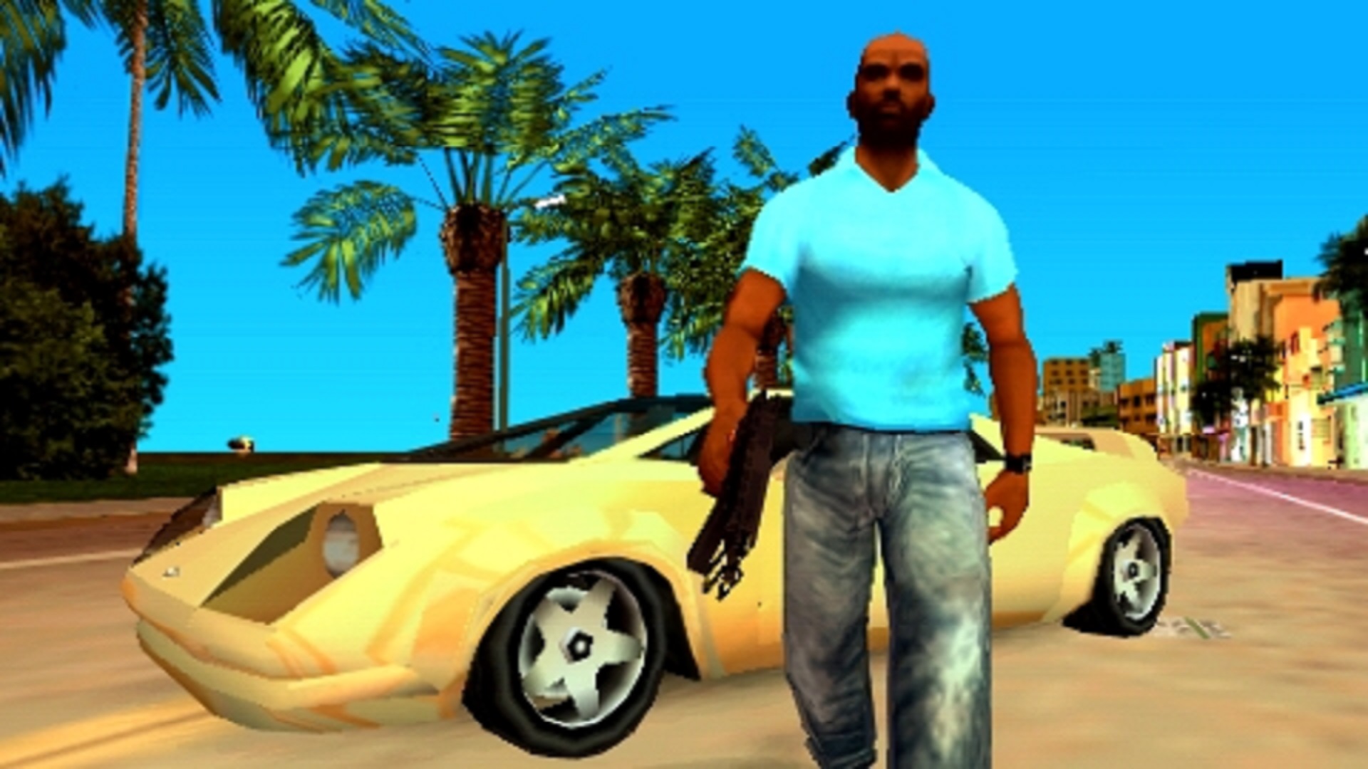 A screenshot of Grand Theft Auto: Vice City Stories, one of the best PSP games of all time.