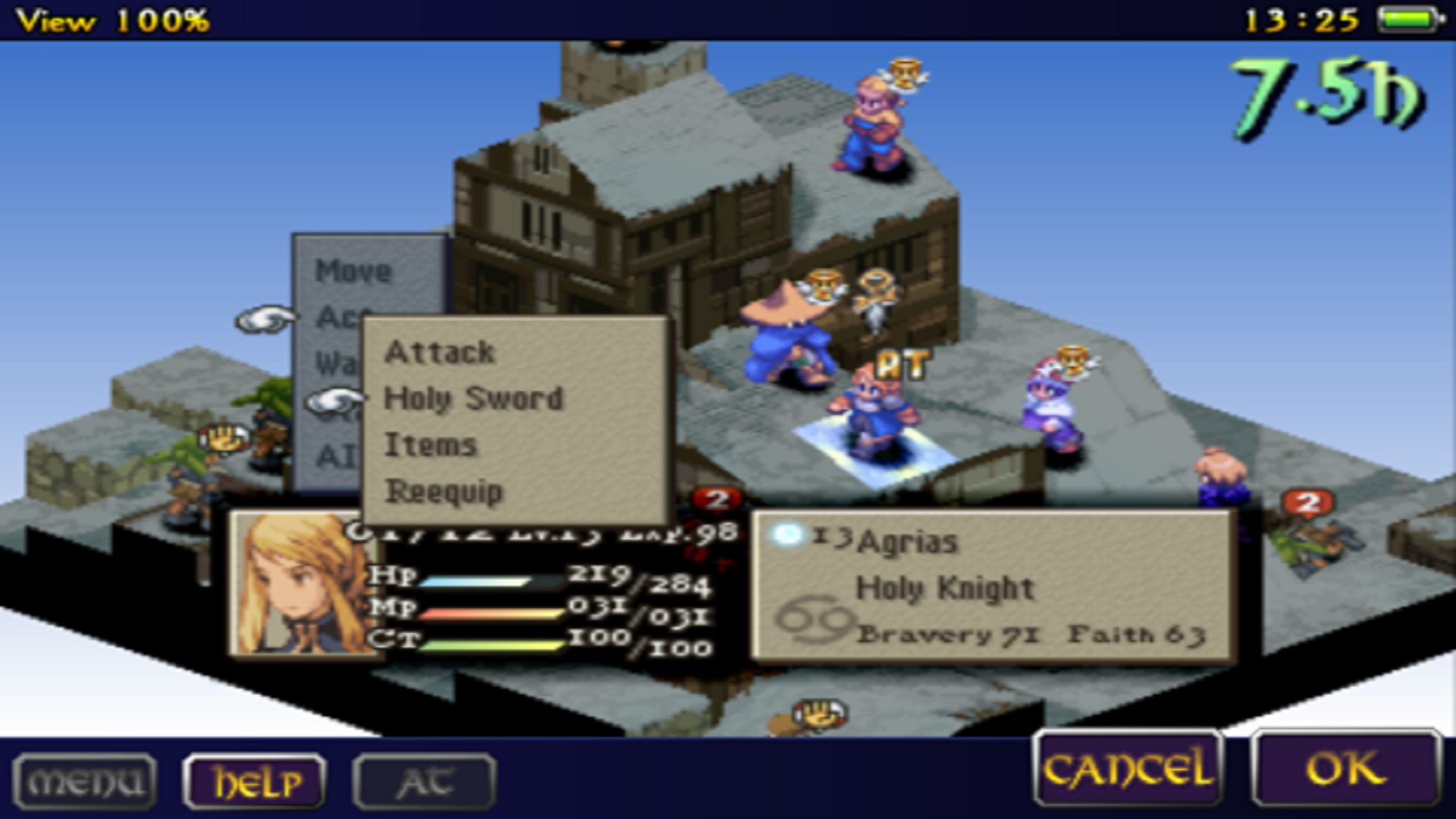 A screenshot of Final Fantasy Tactics: War of the Lions, one of the best PSP games of all time.