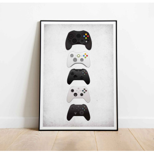 Xbox Controllers Evolution Poster