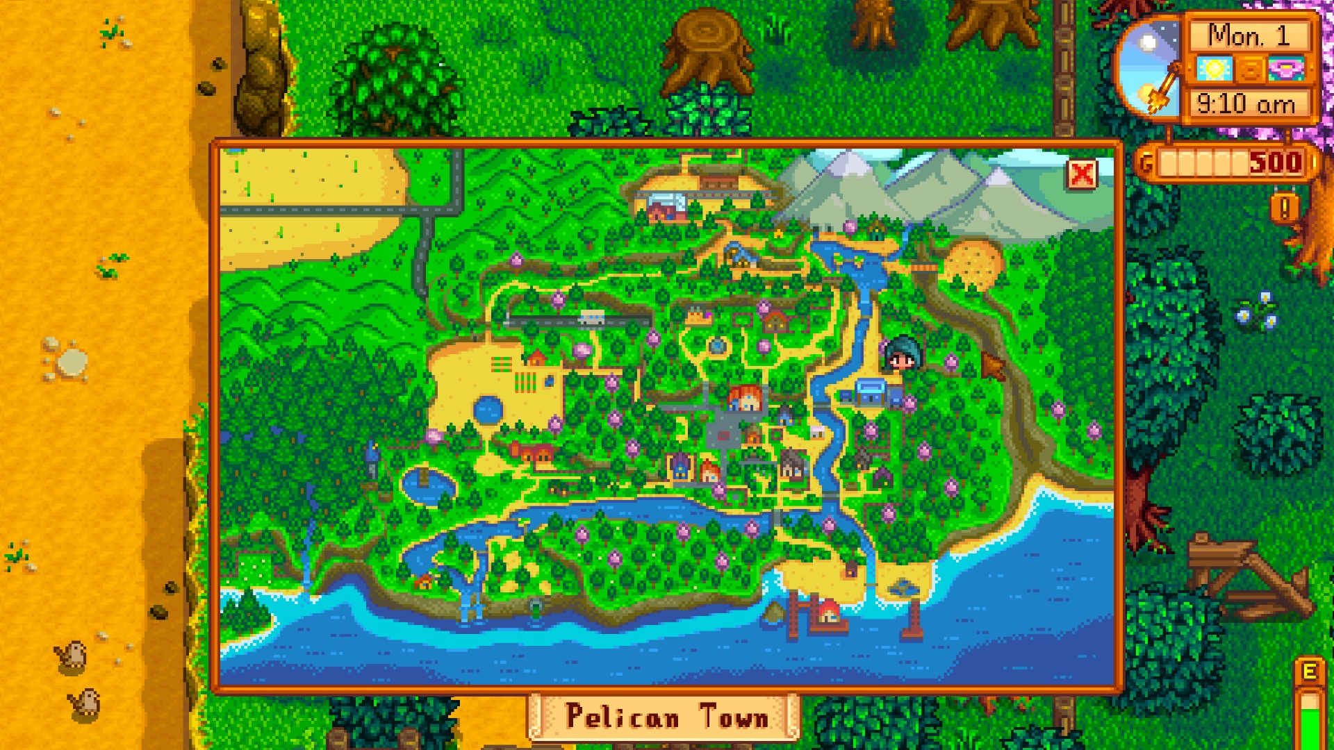 Stardew Valley bookseller map