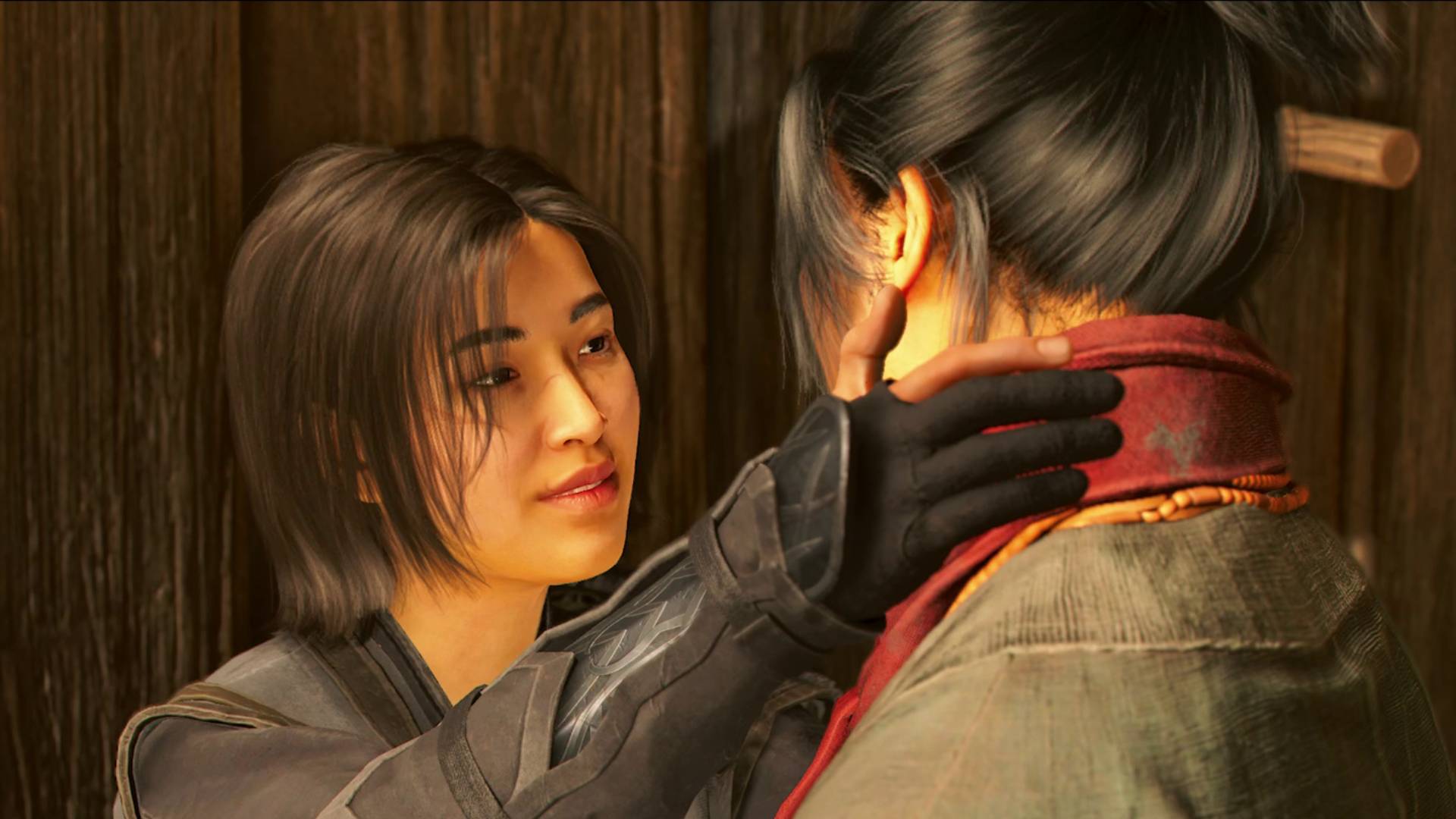 Assassin's Creed Shadows romance options Naoe pulling Gennojo in for a kiss