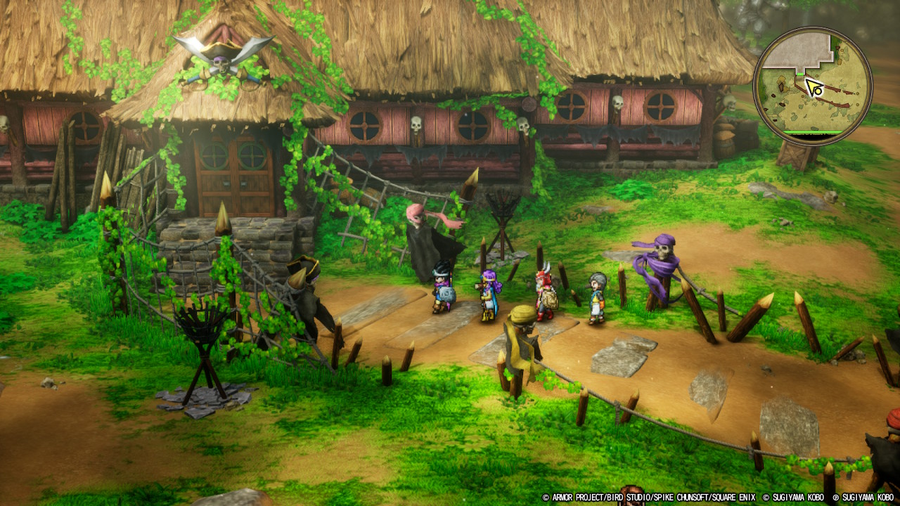 Outside the a pirate lair in Dragon Quest 3 HD-2D Remake in the bright sun