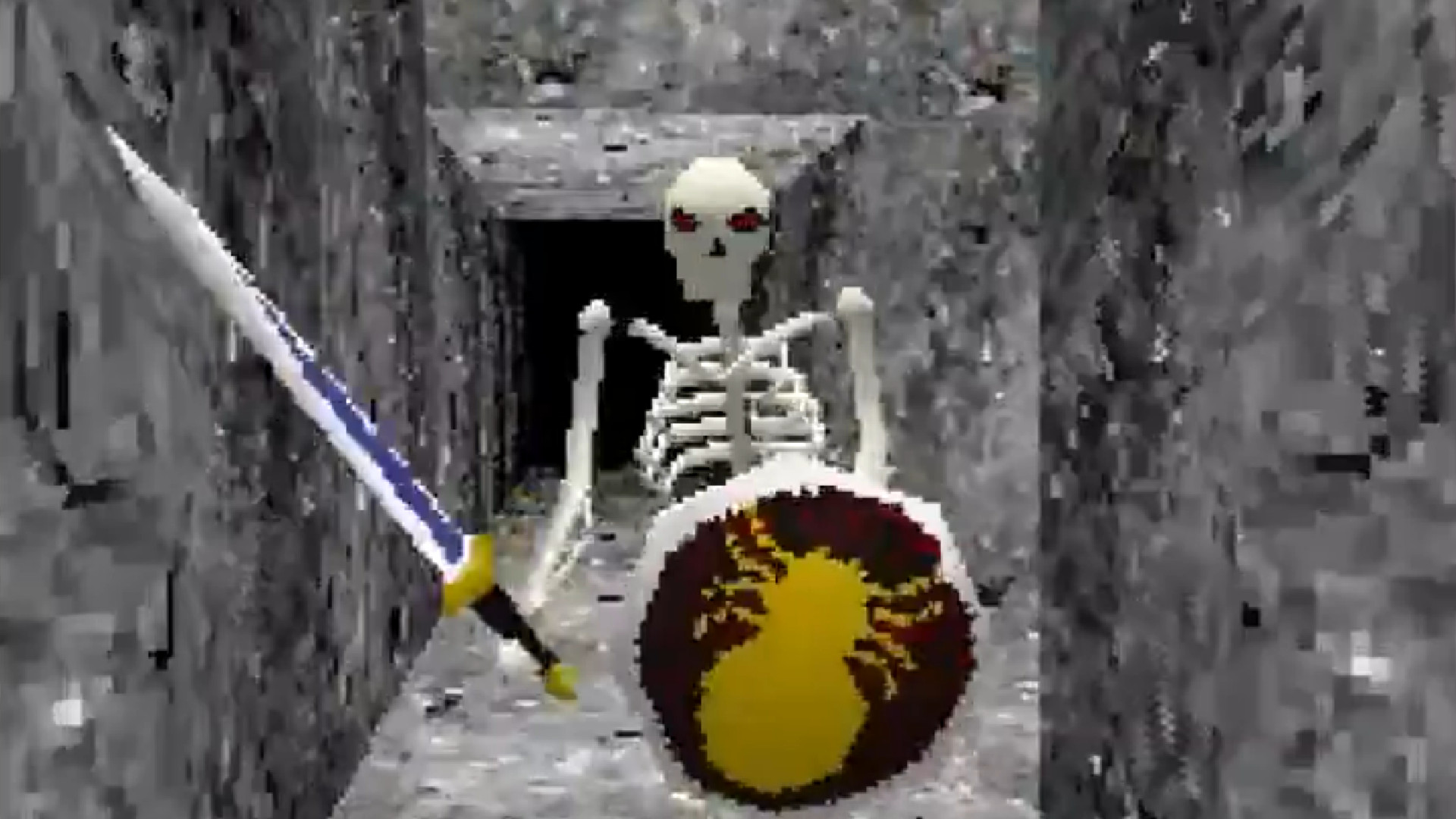 A skeleton warrior in the mobile version of King's Field