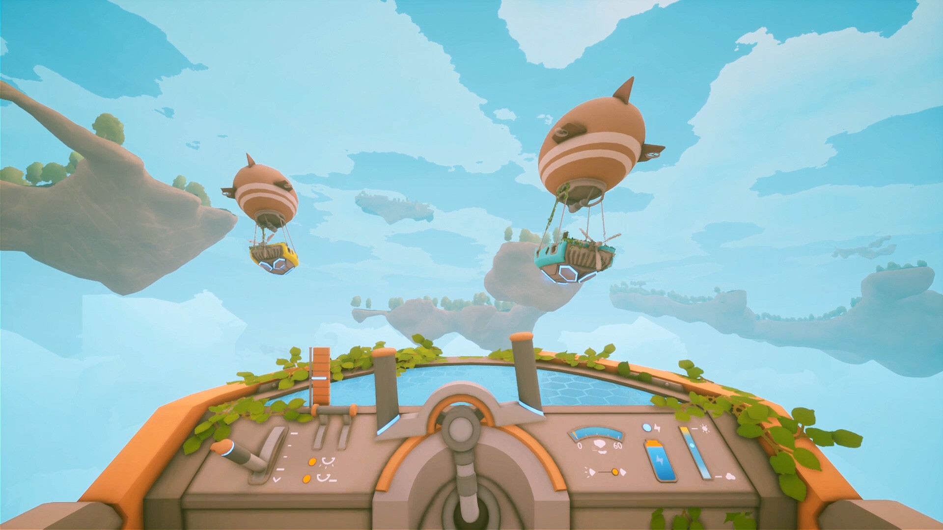 Solarpunk airship interior