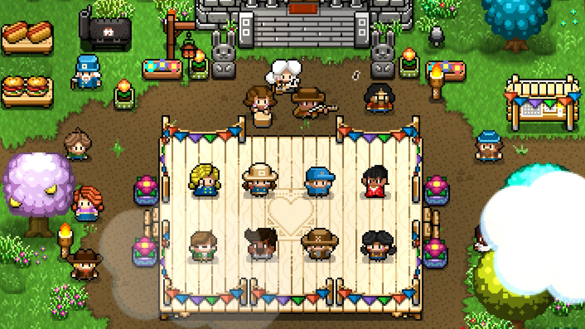 Characters Line Dancing in the town in Cattle Country