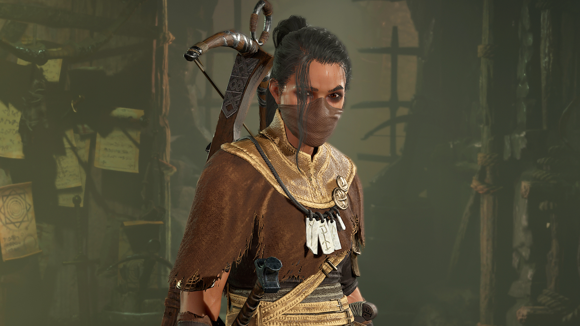 swyifwawgrfmocj8lnqmd9-1 Diablo 4 rogue wearing a mask with a crossbow on her back