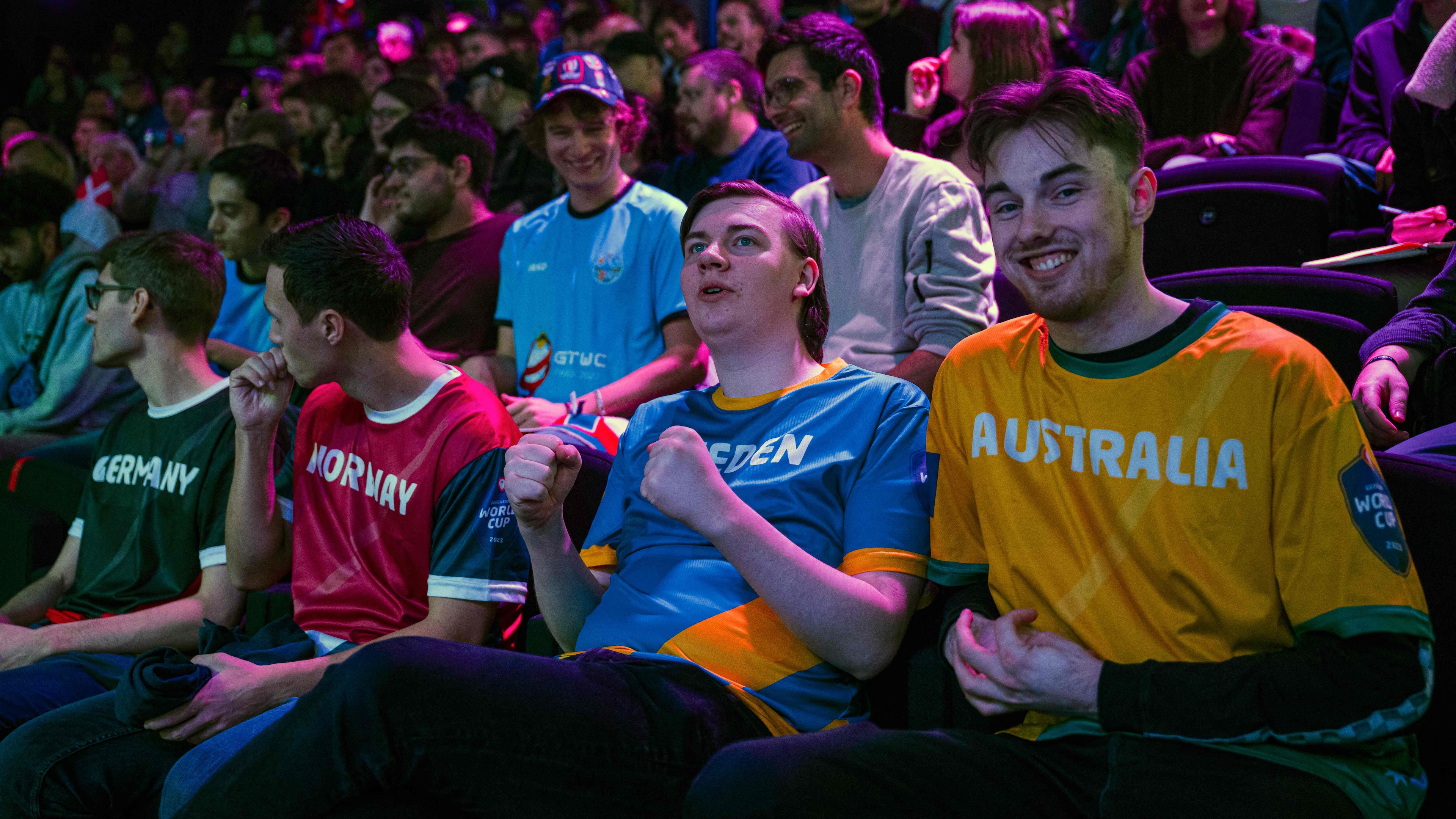 Participants of the Geoguessr World Cup are pictured prior to the start of the championship on October 14, 2023 in Stockholm. The world's best gamers who can identify a location anywhere in the world after seeing an image in less than a second face off Saturday in a world championship in Stockholm. (Photo by Jonathan NACKSTRAND / AFP) (Photo by JONATHAN NACKSTRAND/AFP via Getty Images)