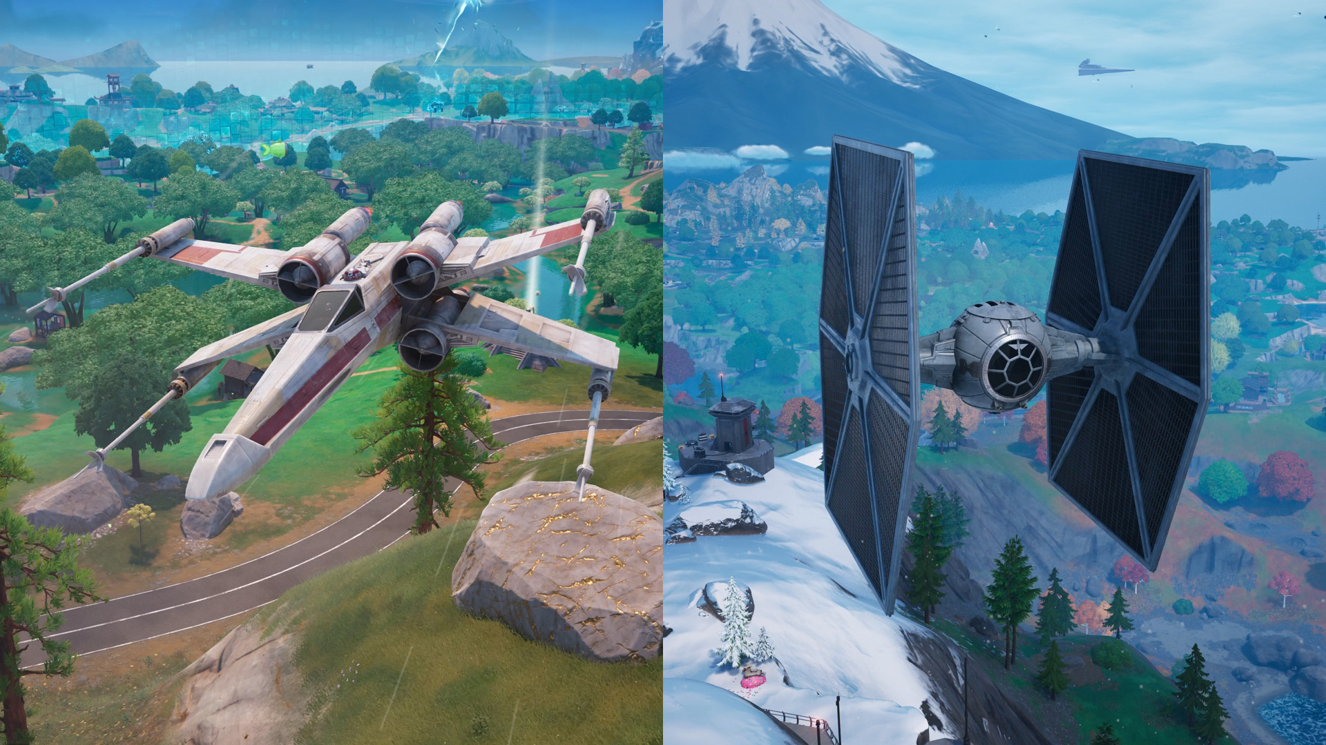 Fortnite X-Wings and TIE Fighters