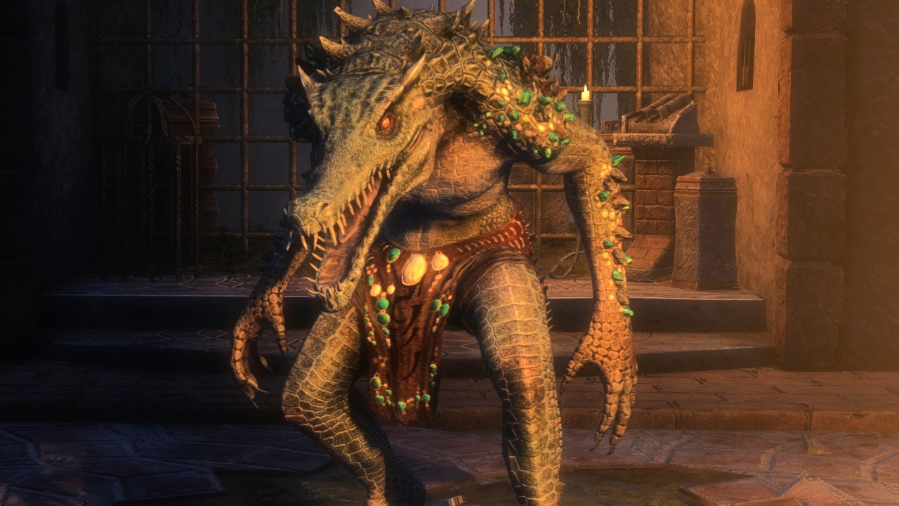 Skywind new Daedroth model, a large bipedal crocodile man