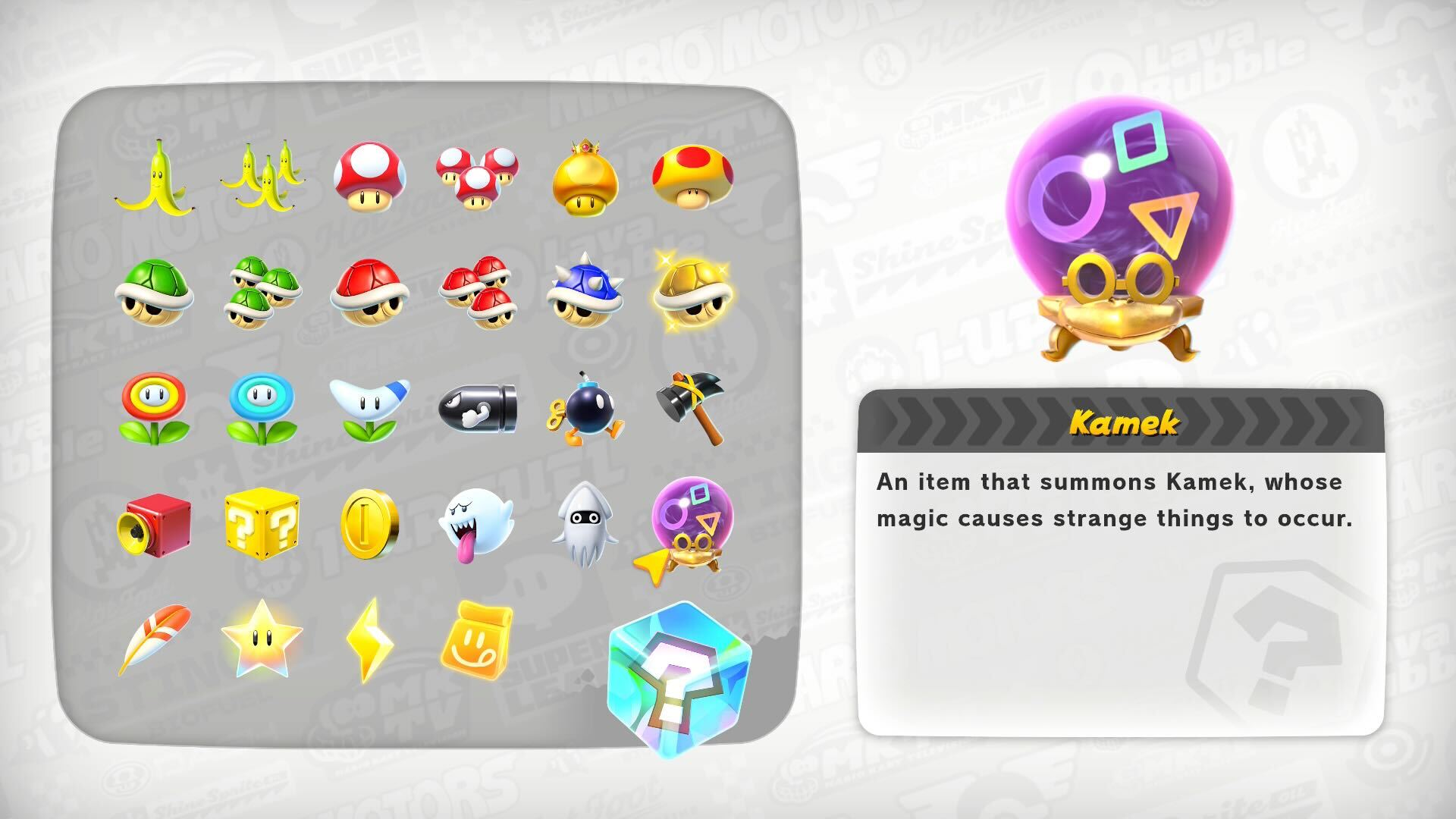 The Kamek item in Mario Kart World