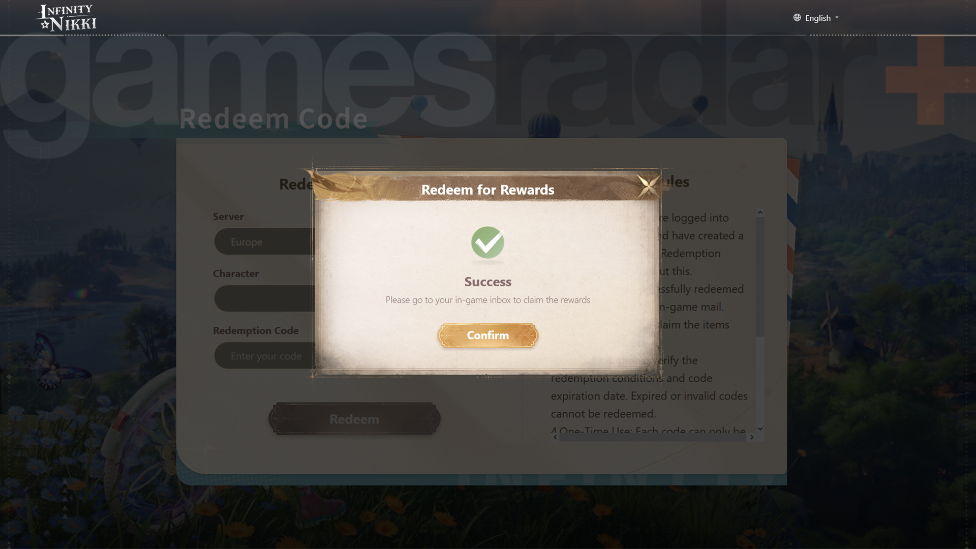 How to redeem Infinity Nikki codes