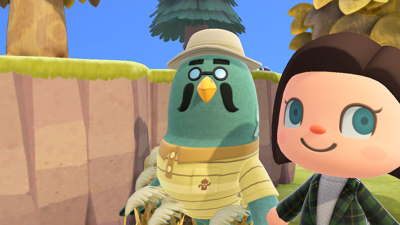 fate9avybselam73gubcgm-1 Best feel good games: a screenshot of a villager and Brewster during Animal Crossing: New Horizons.