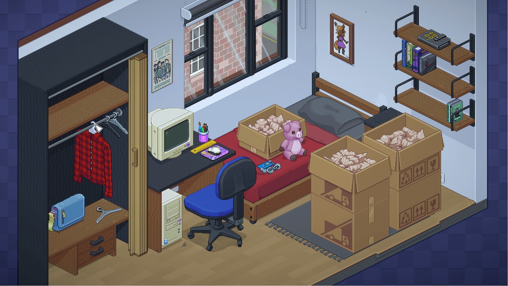 A screenshot of Unpacking indie game.