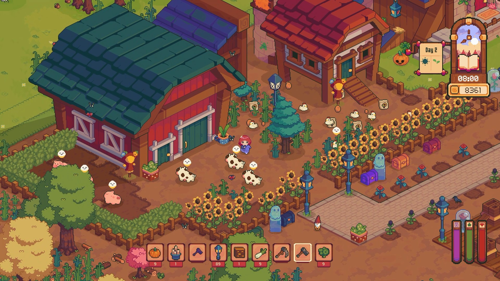 spj93kll79mc3nm7ryum5o-1 Everholm - Lilly feeds cows on a small farm lined with sunflowers