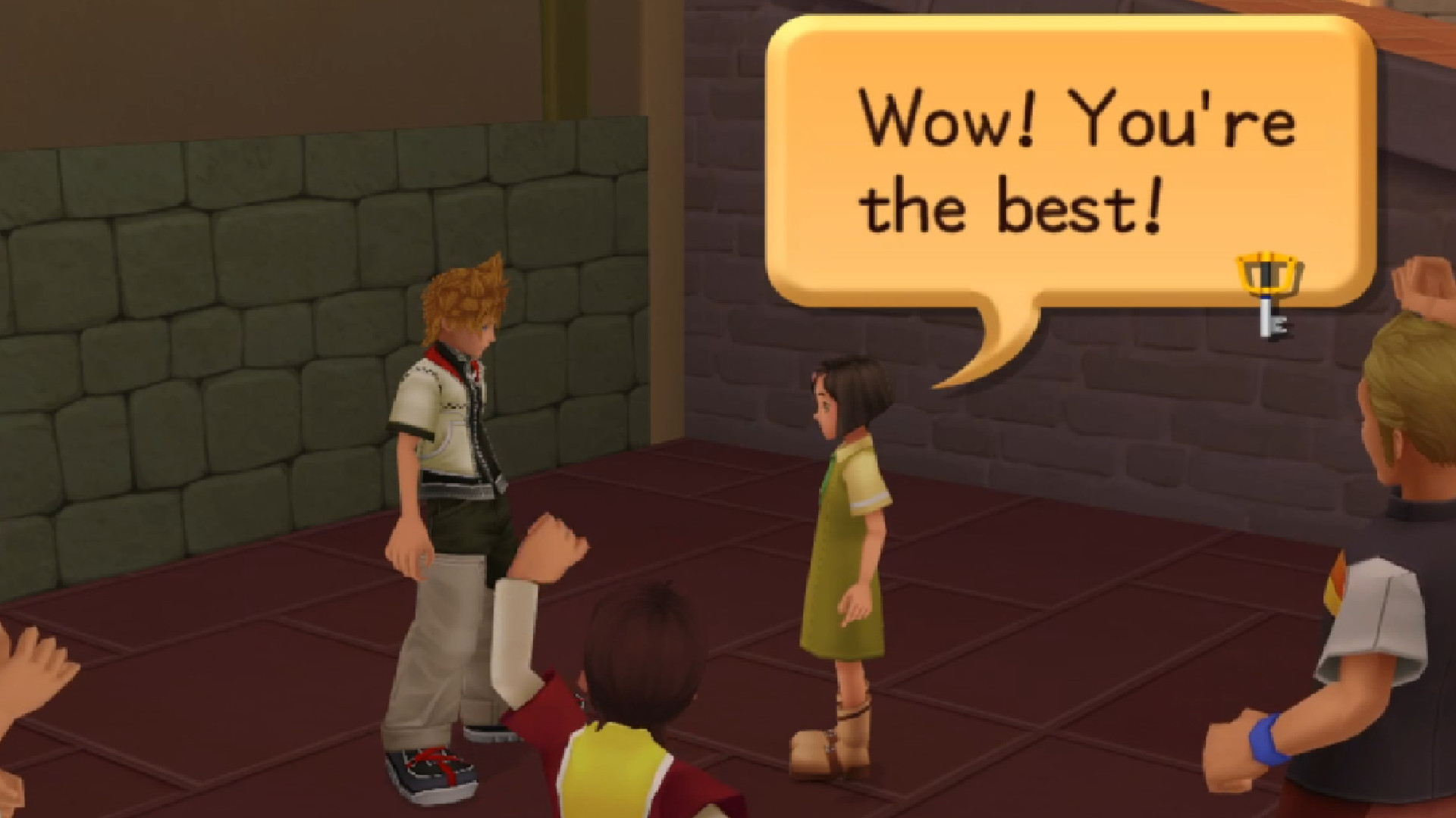 A Kingdom Hearts 2 NPC tells Roxas &quot;you're the best!&quot;