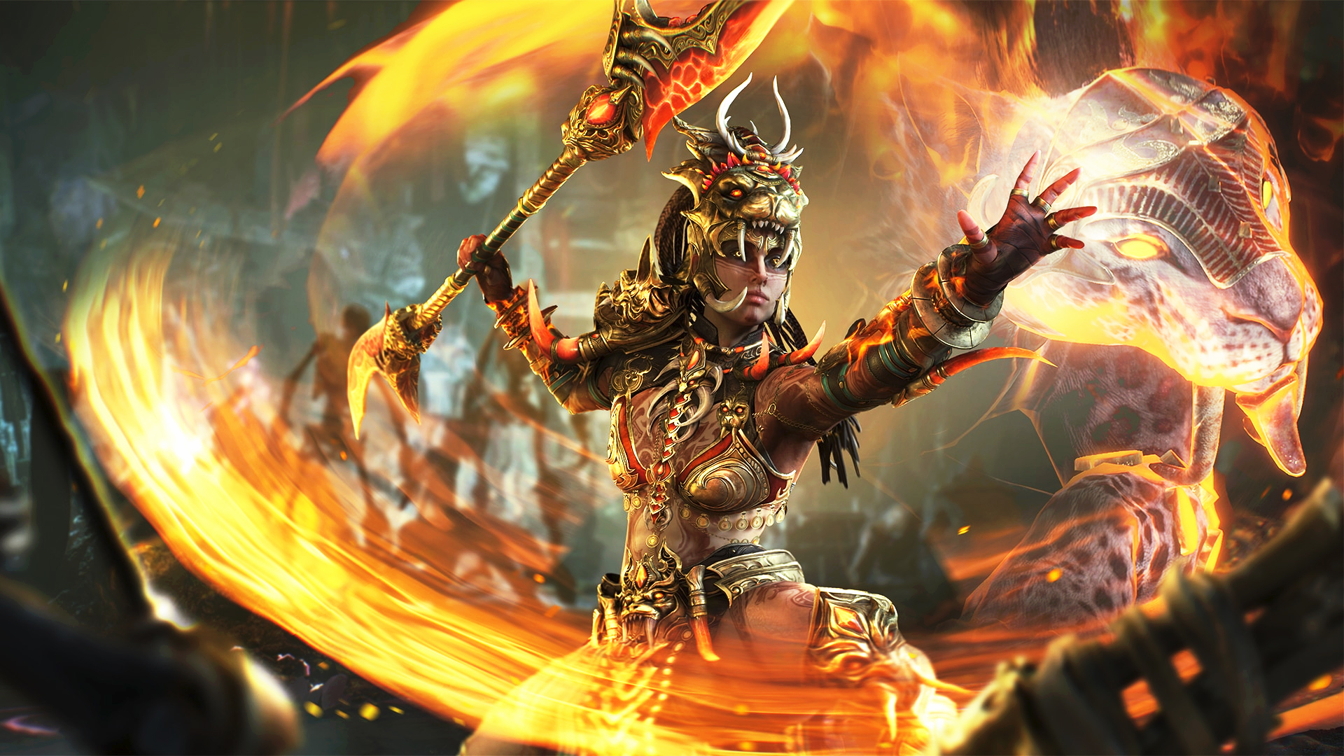 qxwdzssx7nm3ruasdt5s46-1 A Diablo 4 spiritborn character reaching out in a battle pose with streaks of firey claw marks around her