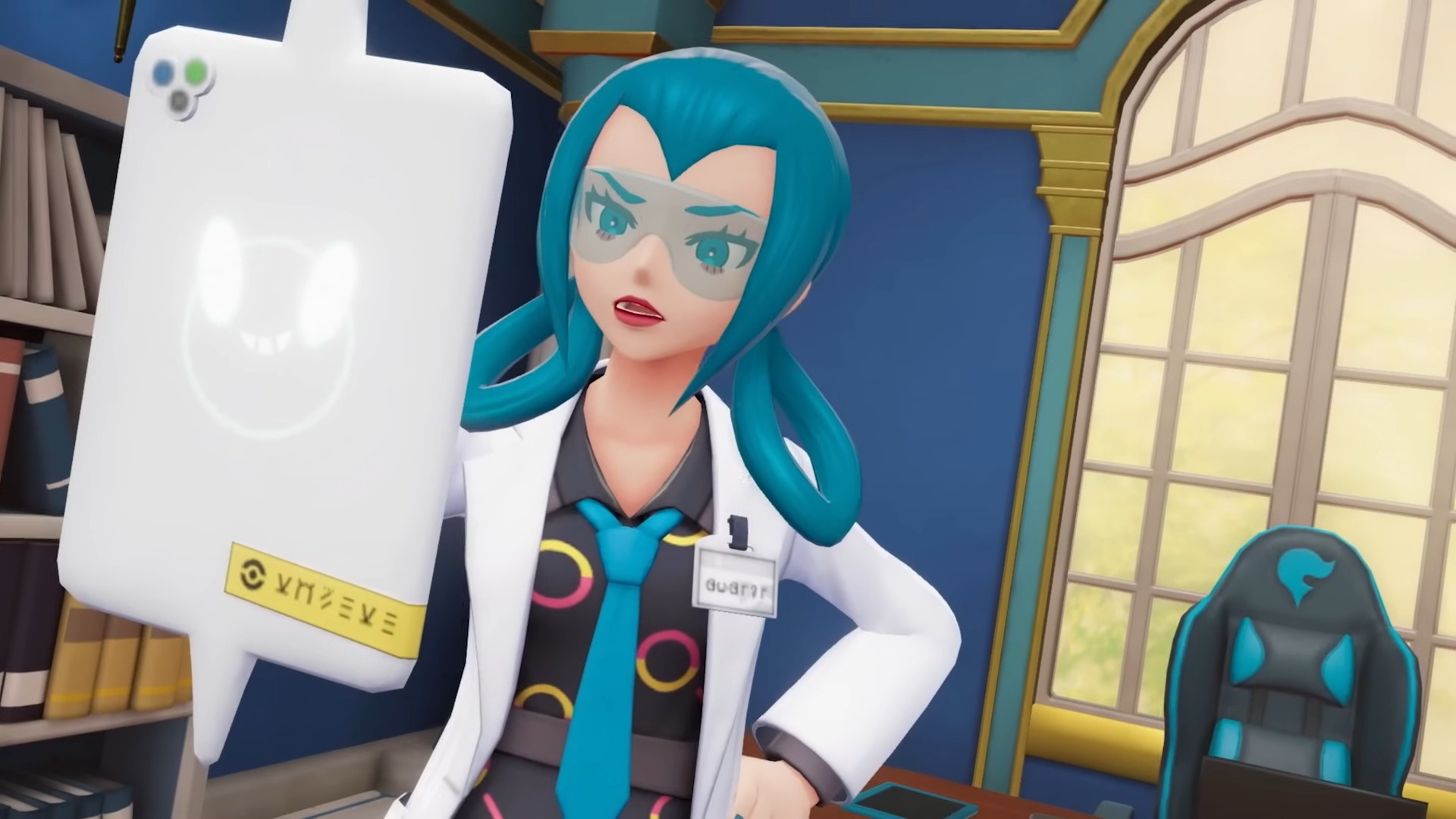 Pokemon Legends Z-A Mable using a tablet