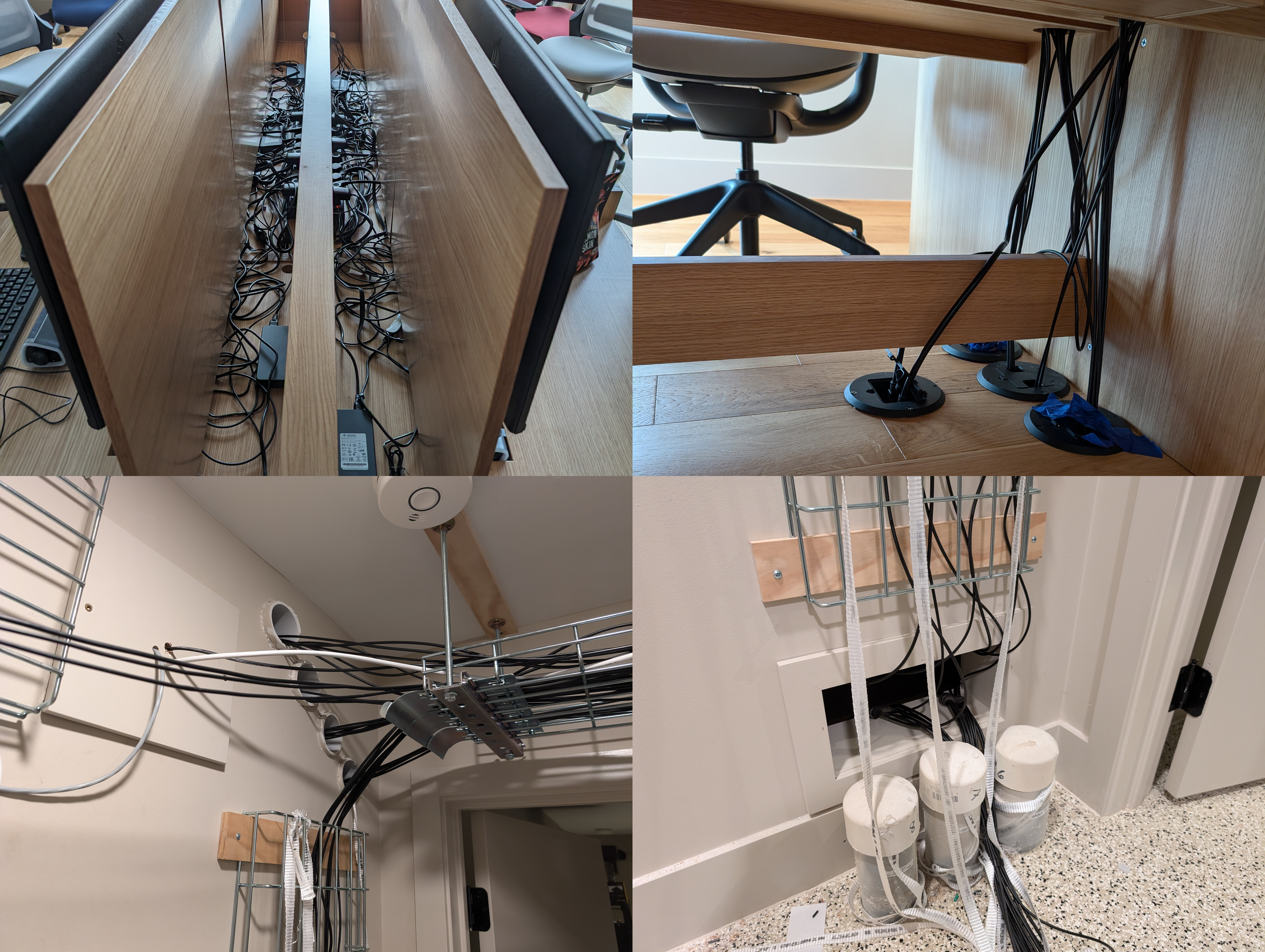 6qw7ftqly5qfkrcrnee4wk Various cable management tactics throughout the LAN party house