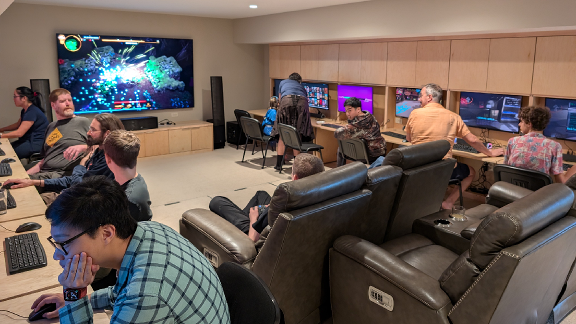 9umsmgmlo82znugezotdc5-1 A modern 'LAN party' in progress at Kenton Varda and Jade Wang's Austin, Texas home.